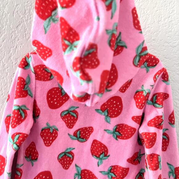 Tommy Bahama Girls Cover Up 2T Pink Strawberry Terry Cloth Hooded Towel Dress - Picture 3 of 7